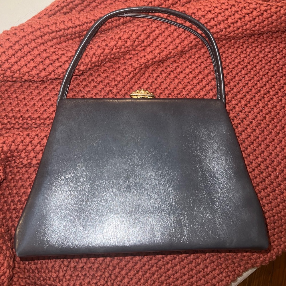 Vintage Dover USA Navy Leather Bag